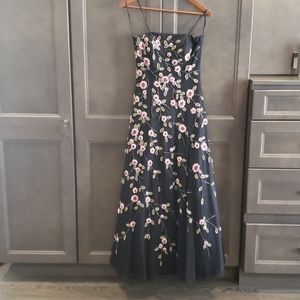 Strapless Lillie Ruben gown with shawl